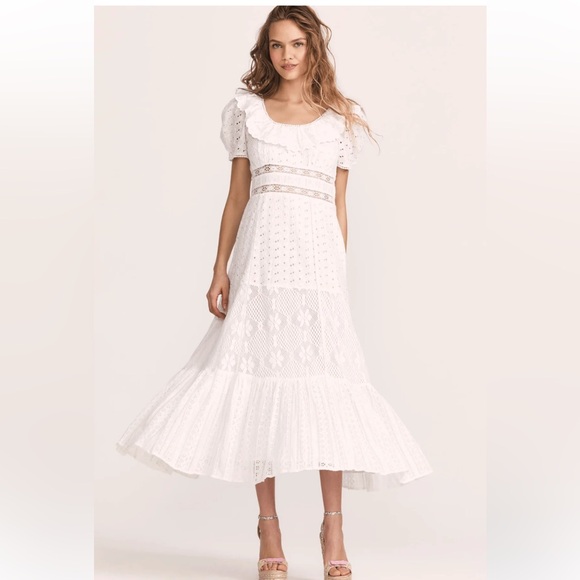 LoveShackFancy - Stassie Dress in Pure White - size 6 - Picture 6 of 16